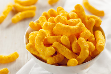 Unhealthy Orange Puffy Cheese Crisps