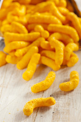 Unhealthy Orange Puffy Cheese Crisps