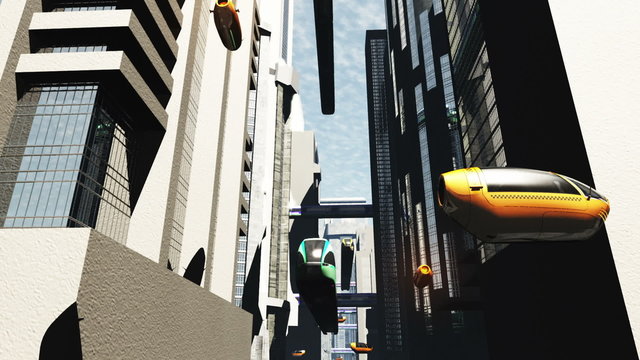Future City Traffic 3D animation