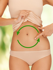 woman showing belly