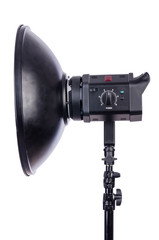 Studio light stand isolated on the white