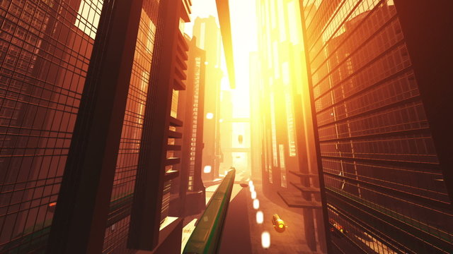 Future City Traffic 3D animation