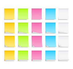 Set od different colored post-it notes
