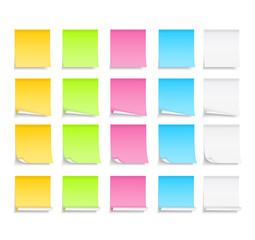 Fototapeta premium Set od different colored post-it notes