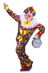 Funny clown isolated on the white