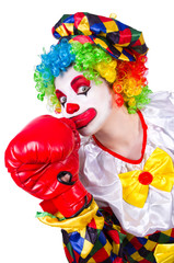 Funny clown isolated on the white