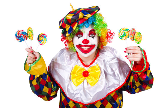 Funny clown isolated on the white