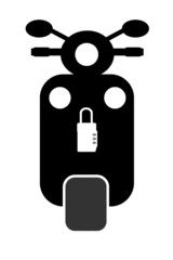 Cadenas dans un scooter