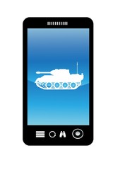 Char d'assaut dans un téléphone portable