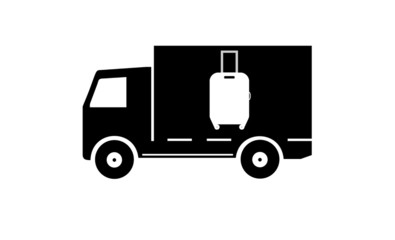 Valise de voyage dans un camion