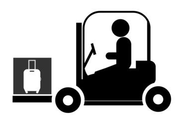 Valise de voyage dans un monte-charges