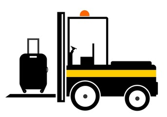 Valise de voyage dans un monte-charges