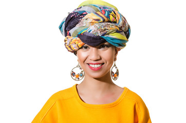 Afro-american woman isolated on white