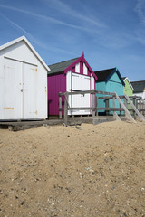 Obraz na płótnie Canvas Beach Huts at Felixstowe, Suffolk, UK.