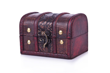Old chest isolated on the white background