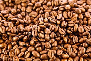 Brown coffee, background texture. roasted coffee beans. Brown co