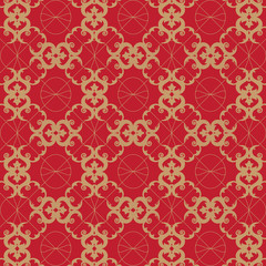 Obraz premium Red curly elegant pattern background