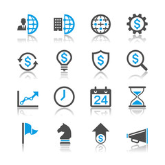 Business and management icons - reflection theme