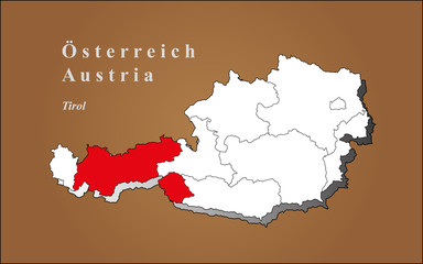 Österreich Tirol hervorgehoben