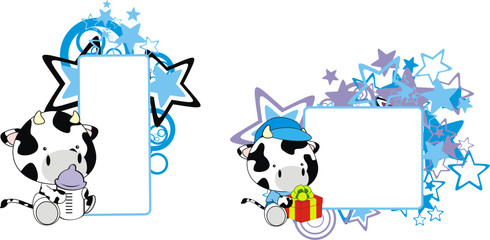 cow baby cartoon copyspace