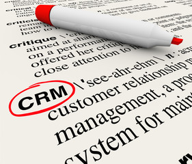 Obraz premium CRM Customer Relationship Management Dictionary Definition