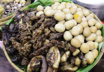 Boiled eggs, and pork