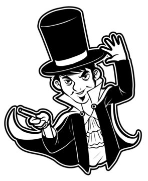 black and white clipart Magician