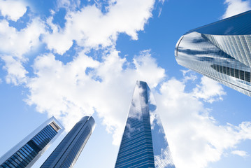 Modern buildings.Office buildings against the blue sky.