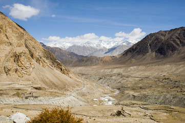 view of mountain and blue sky in Nubra valley, Leh