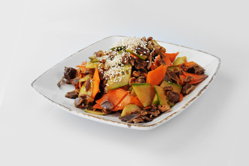 vegetables and  meat