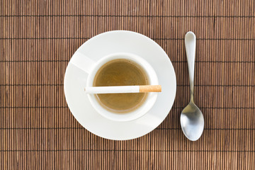 Cup of coffee and cigarette composition