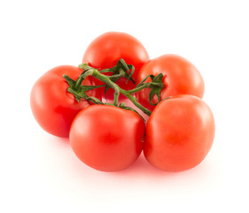 Bunch of red tomato over white background