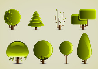 eight different trees