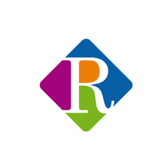 Vector color logo initial letter R