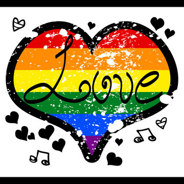 LGBT love rainbow heart design