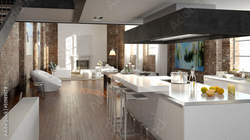 Luxus küche in einem loft" stockfotos und lizenzfreie bilder auf ... Luxus küche modern