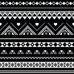 Obrazy na Szkle  Aztec wzór, plemienne czarno-białe tło