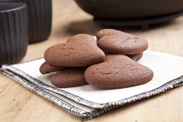 delicious chocolate heart shape biscuits