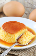 Delicious creme caramel dessert