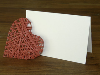 Karte für Freitext mit rotem Herz