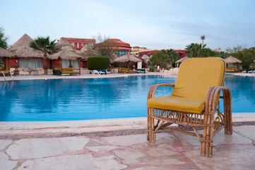 chair near the pool