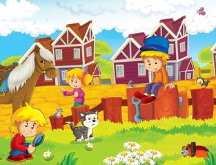 The farm illustration for kids