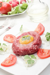 Steak Tartare. Selective focus