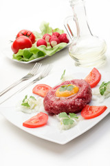 Steak Tartare. Selective focus