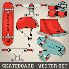 Skateboard Vector Set - 51995215