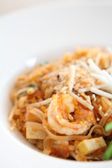Thai food padthai fried noodle with shrimp