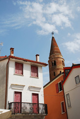 Caorle Belltower with Foreground Buildings