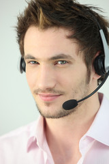 Portrait of a man with a headset