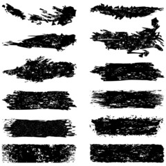 Large set of grunge brush strokes
