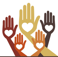 Helpful hands with copy space.